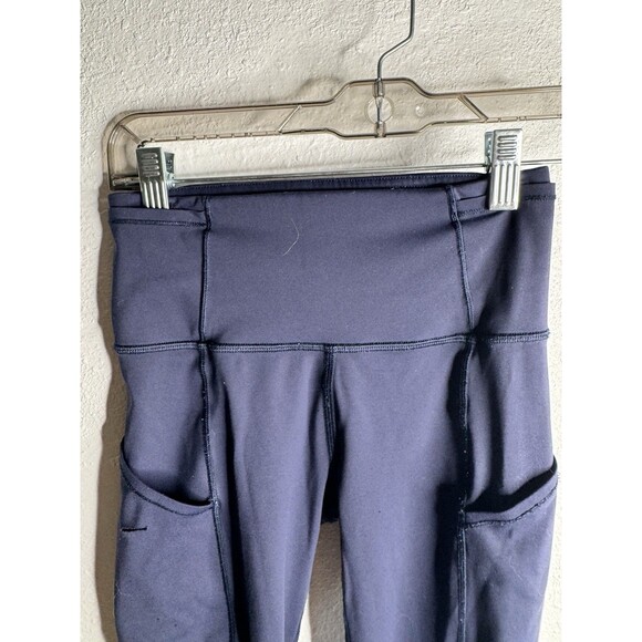 Lululemon Women's Fast Crop Leggings with Pockets Free Navy Size 2 - Picture 7 of 11